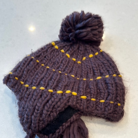 Barts Chocolate and Mustard Knit Hat - Picture 7 of 7